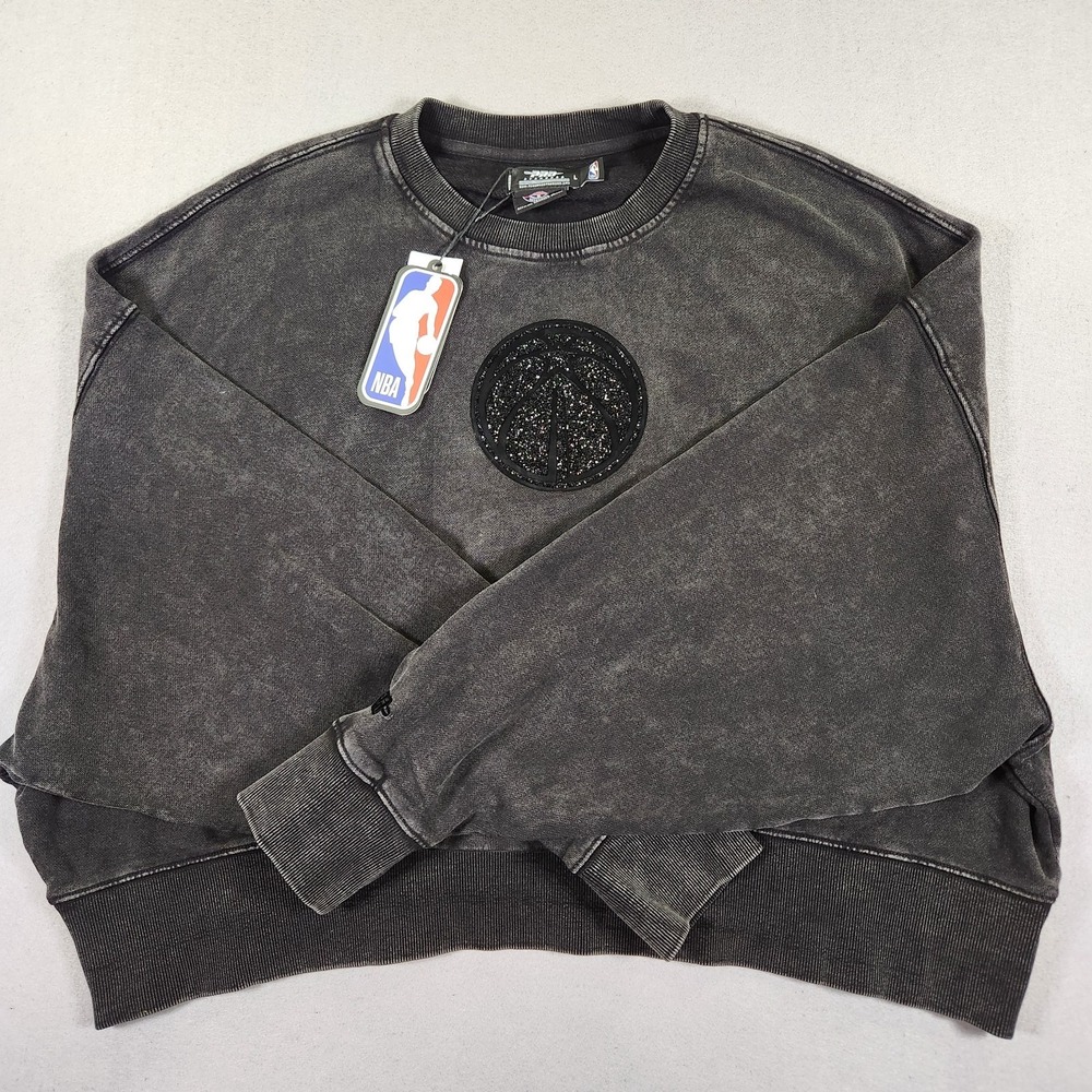 Pro Standard Woman's Washington Wizards Black Crystalline Crew Cropped Large NWT